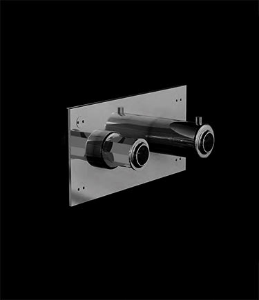 Art Deco Schwarzes Chrom Thermostatventil (61BKK)