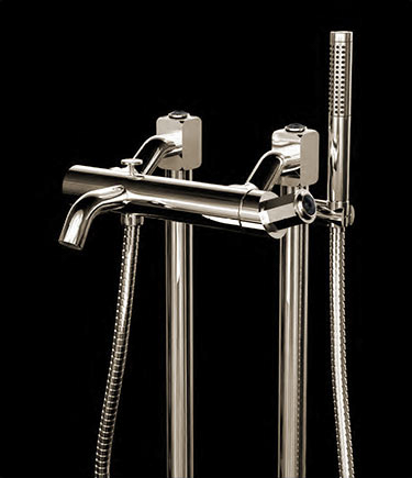 Art Deco Nickel Freistehende Badewannenarmatur (61NH)