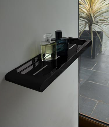 Spa Schwarzer Chrom-Badezimmerregal (162DBL)