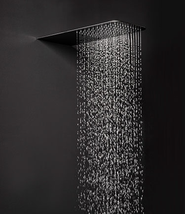 Svelte Schwarzer Chrom Regen- und Wasserfall-Duschkopf (75FBC)