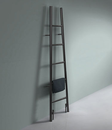 Angelehnter Leiterhandtuchhalter aus schwarzem Chrom (58DBC)