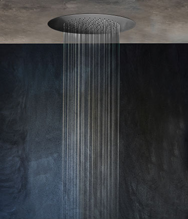 Schwarzer Chrom-Regenfall-Duschkopf (75LBL)