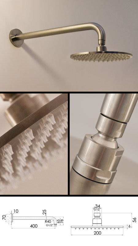 Edelstahl Duschkopf fix (77F)