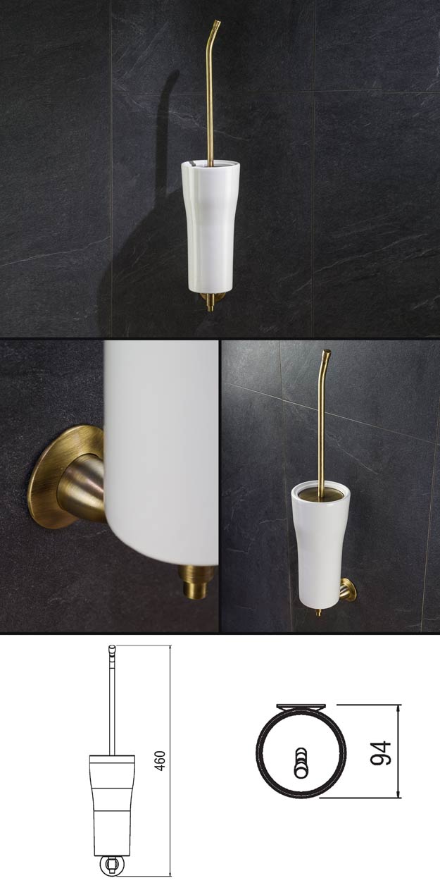 Antiker Messing Toilettenbrstenhalter (34T)
