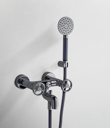 Forge Schwarze Chrom Wandarmatur für die Badewanne (87JBC)