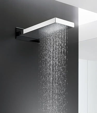 Duschkopf mit Regenfunktion aus Glas & Stahl (44HH)