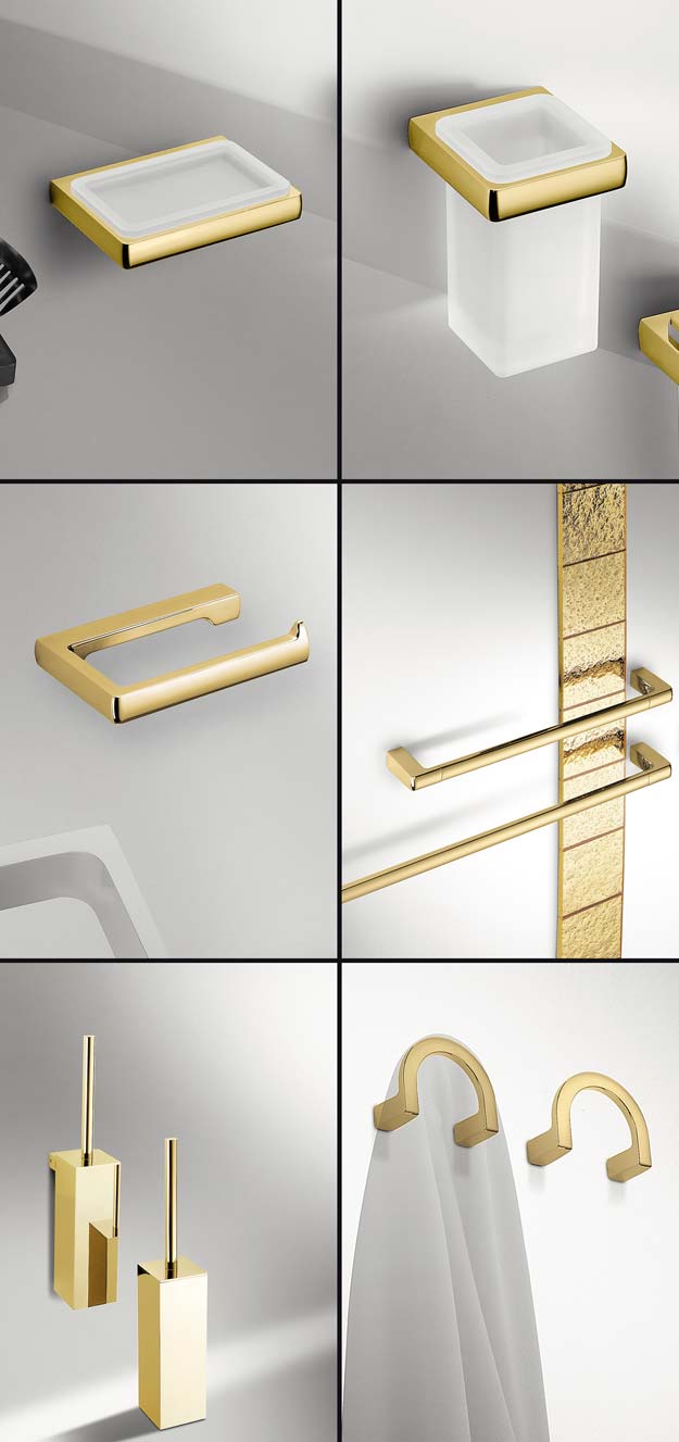 Goldene Badaccessoires