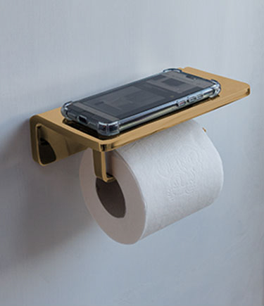 Spa Gold Toilettenpapierhalter und Telefonablage (162CG)