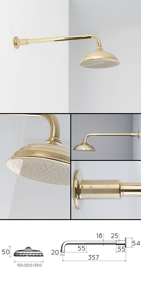 Traditioneller goldener Duschkopf (43LL)