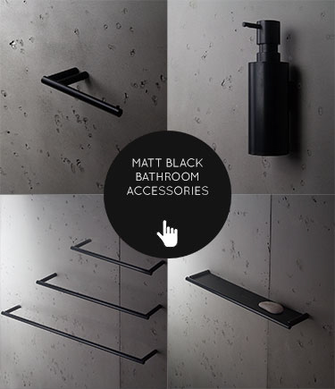 Mattschwarze Badaccessoires