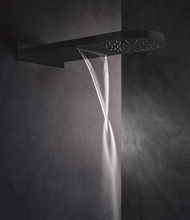 Pure mattschwarze Regen- und Wasserfall-Duschbrause (75CMB)