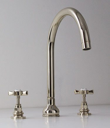 Nickel Classic Drei-Loch-Waschbeckenarmatur (49CC)