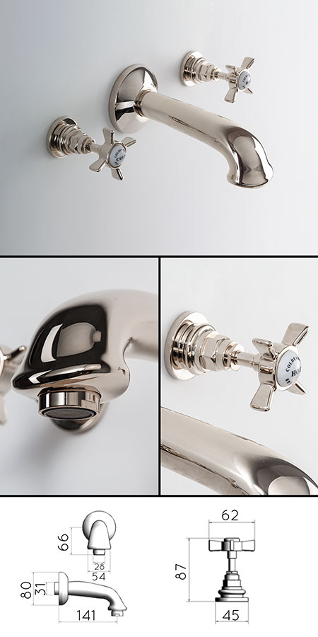 Nickel Classic Wandmontierte Badewannenarmatur (49FF)