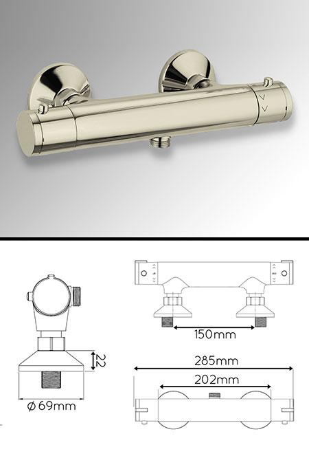 Nickel Classic Brause-Thermostat (49MM)