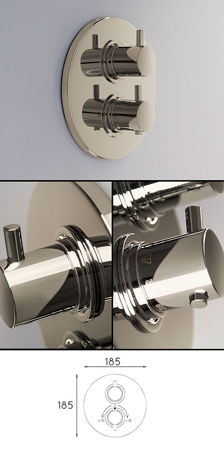 Nickel Classic Unterputz-Brause-Thermostat (49NN)