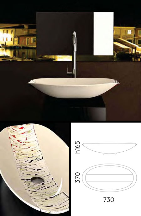 Quadro Weisses Glas-Waschbecken (65M)