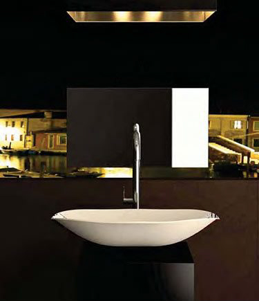 Quadro Weisses Glas-Waschbecken (65M)