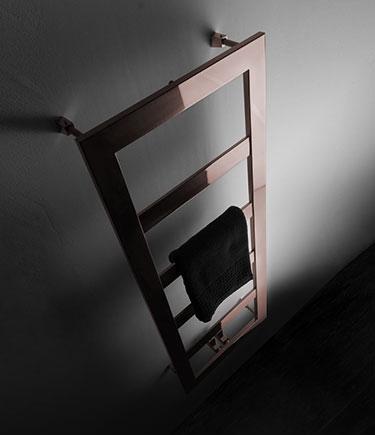 Beheizter Handtuchhalter mit großer Stange in Roségold (173RG)
