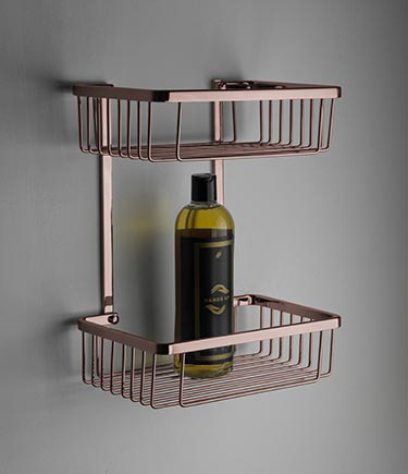 Spa Rose Gold Doppelter rechteckiger Duschkorb (162NRG)
