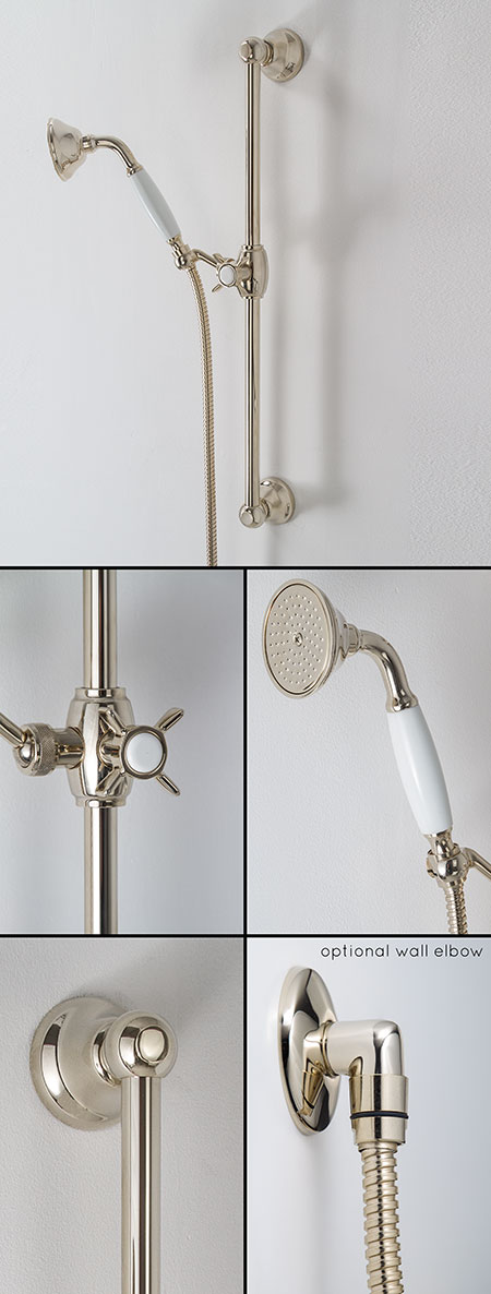 Nickel Classic Duschkopf mit Wandstange (49JJ)