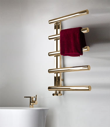 Röhrenförmiger Handtuchwärmer in Gold (58PG)