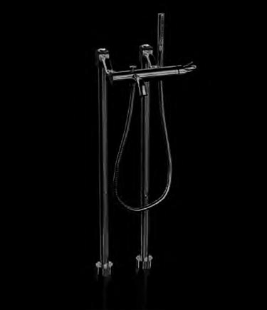 Twist Schwarze Freistehende Chrom Badewannenarmatur (47BCH)