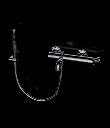 Twist Schwarze Chrom Wandarmatur (47BCF)