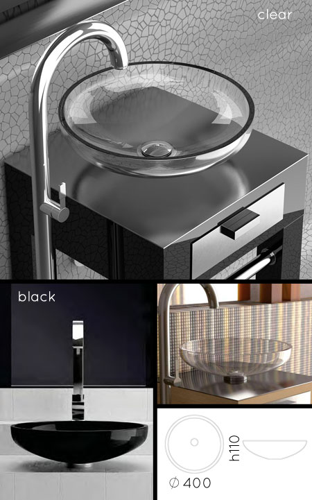 Vogue Glas-Waschbecken (65H)