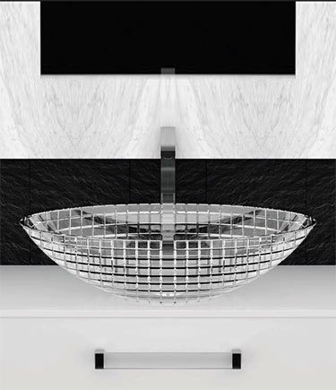 Ice Cube klares Glas-Waschbecken (65J)