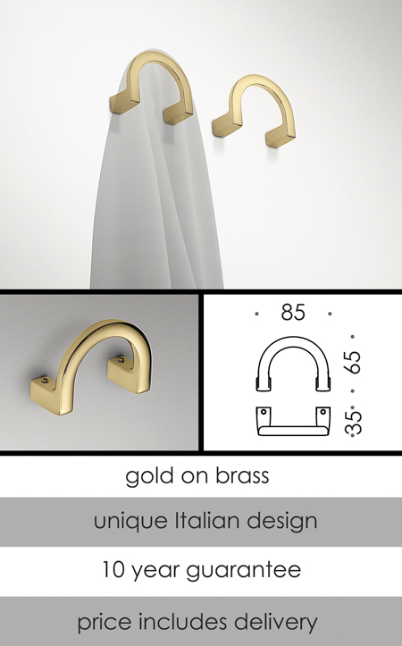 Goldener Kleiderhaken frs Bad (55HGO)