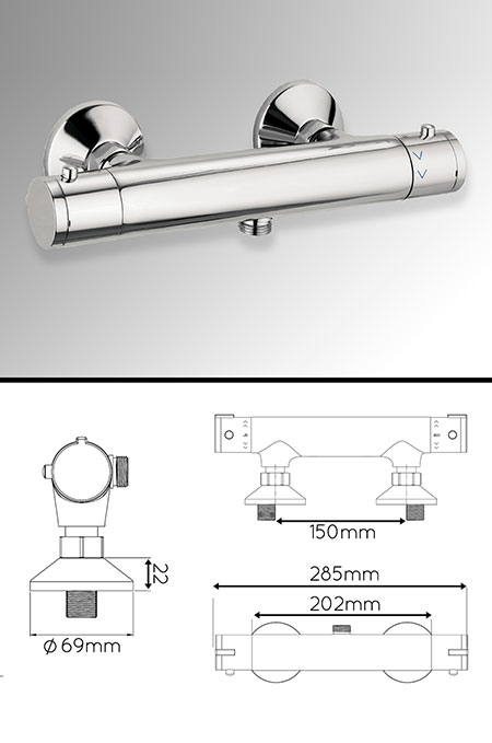 Klassisches Aufputz-Brause-Thermostat (50MM)