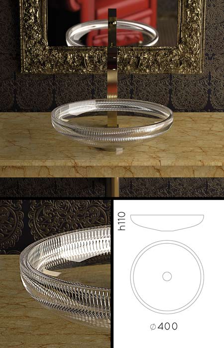 Rim Kristallglas-Waschbecken (65T)