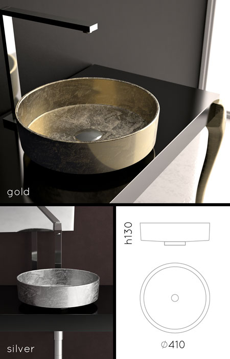 Blattgold Waschbecken (65LM)