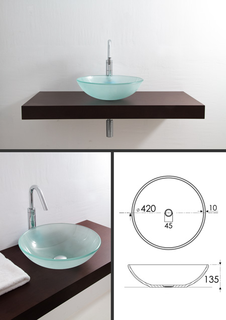 Milchglas-Waschbecken (65D)