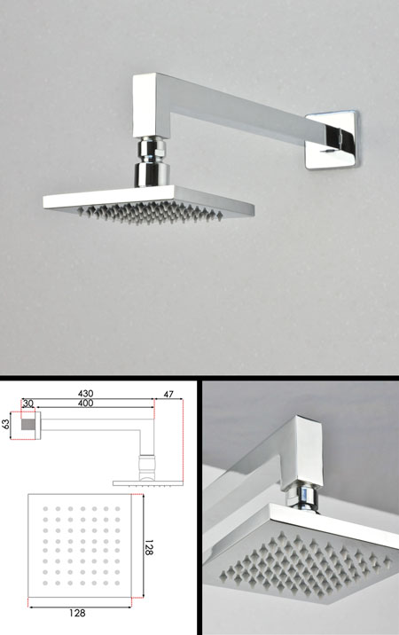 Mini Quadratischer Duschkopf 128mm (77J)