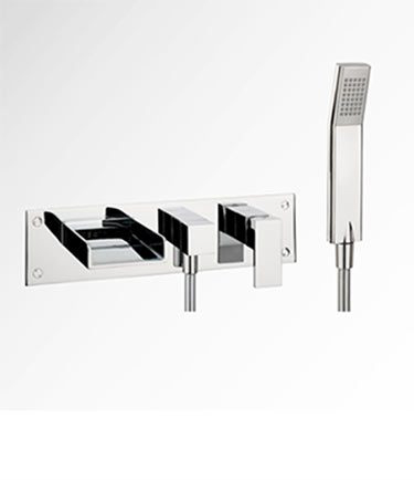 Wandmontierte Wasserfall-Wannenfüllarmatur mit Handbrause (46B)